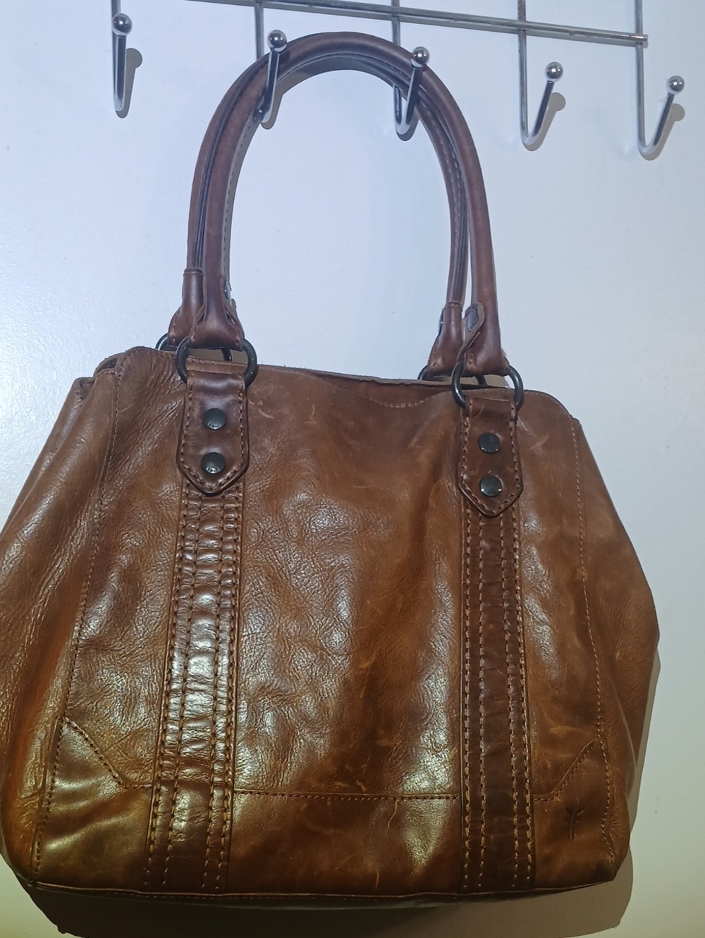 Brown Frye Leather Tote Bag -